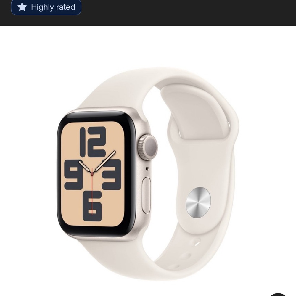 Apple Watch SE Silver Case with Cream Sport Band